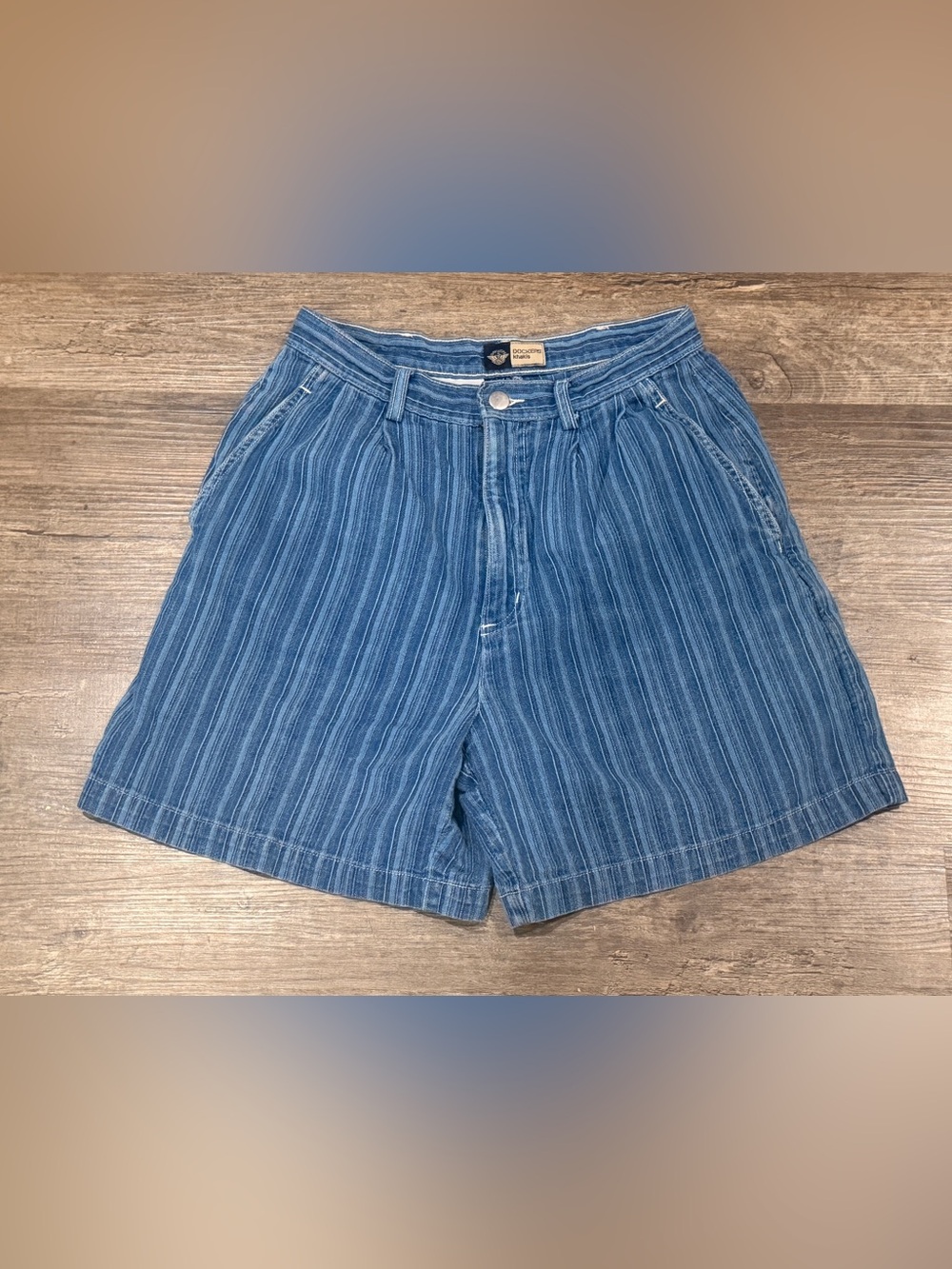 Dockers Blue Striped Women’s Jean Shorts